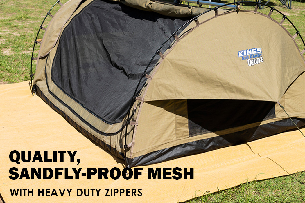 Kings Big Daddy Deluxe Double Swag 4WD Camping Tent 400gsm Canvas 70mm